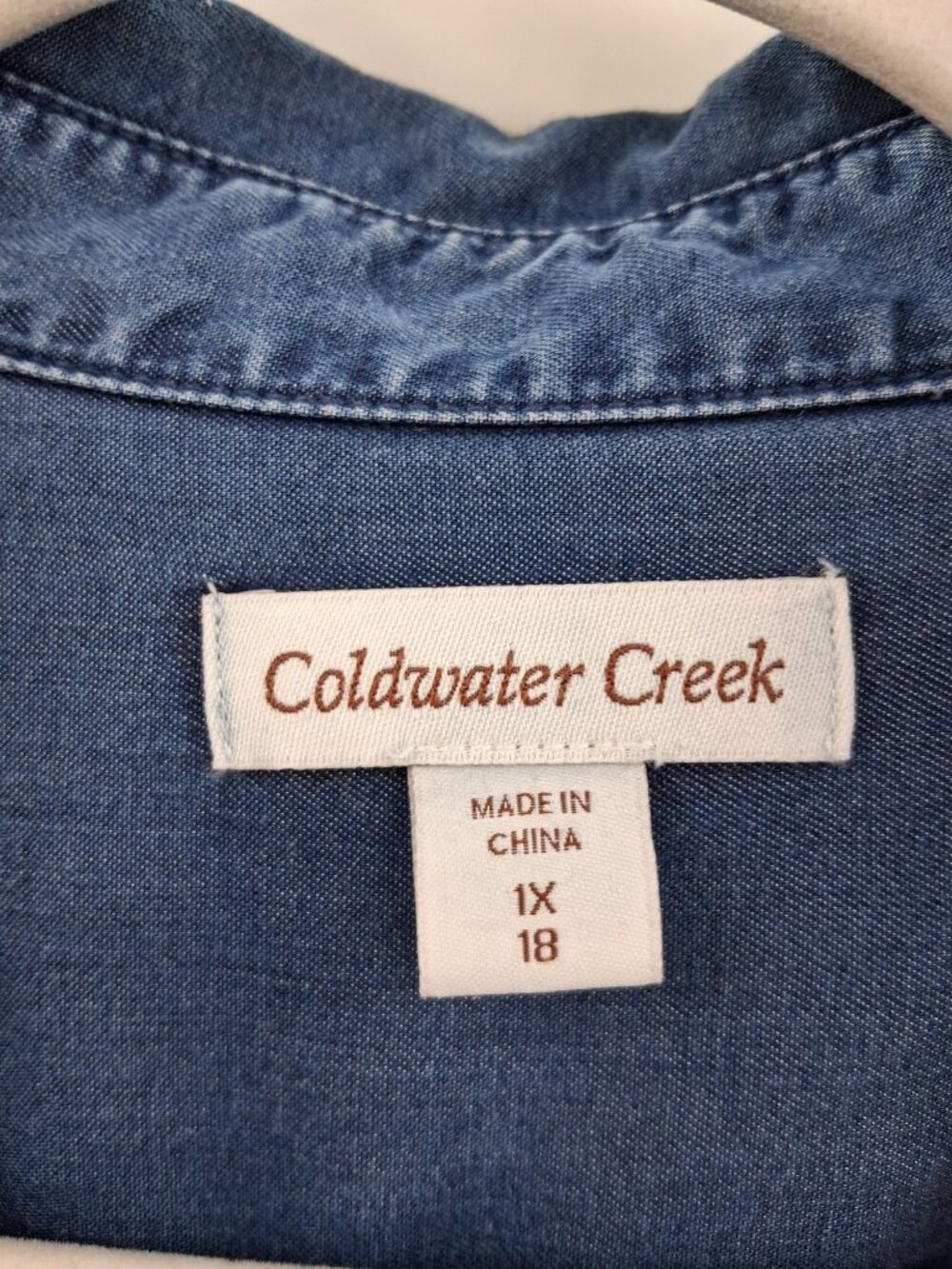 Coldwater Creek Blue Chambray Lyocell Button-Front Tunic Size 1X - Picture 3 of 12